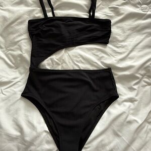 Black Cutout Swimsuit